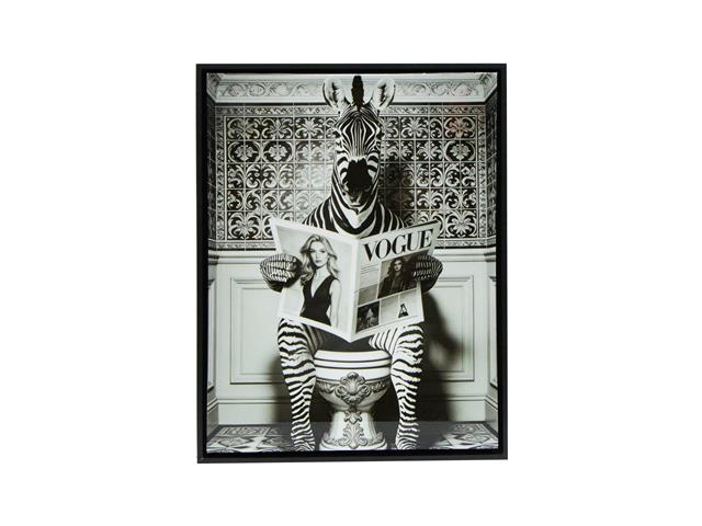 16" X 20" MDF FRAMED WALL ART (ZEBRA)