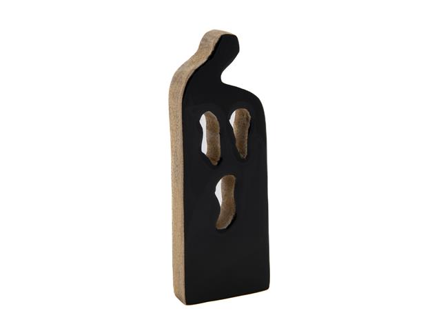 ENAMEL-COATED MANGO WOOD DECOR (BLACK GHOST)