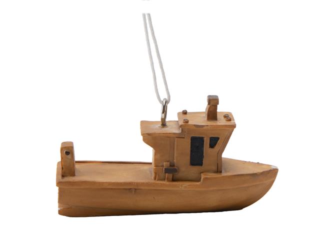 POLYRESIN FISHING BOAT ORNAMENT
