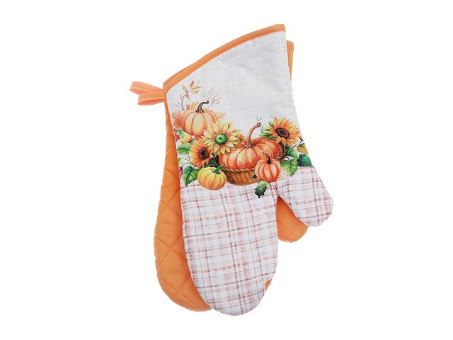 14" OVEN MITTS (2PC) (PUMPKIN)