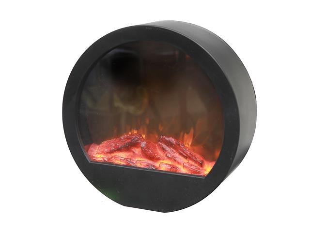 LED PLASTIC ROUND FIREPLACE (35") (BLACK)