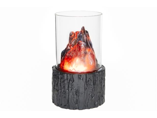 LED FLICKERING FIREWOOD ON BASE (BLACK)