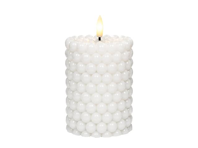 6" LED BUBBLE PILLAR CANDLE WITH TIMER (WHITE)