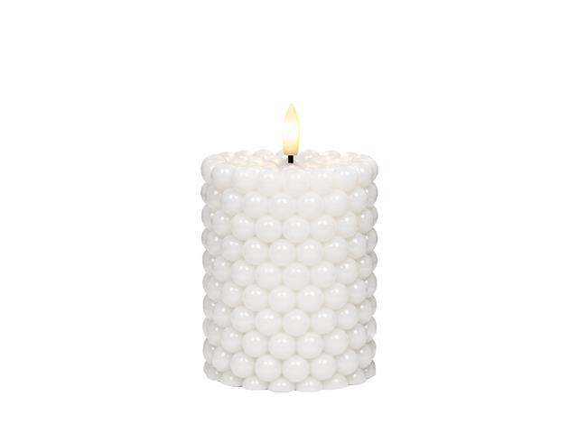 5" LED BUBBLE PILLAR CANDLE WITH TIMER (WHITE)