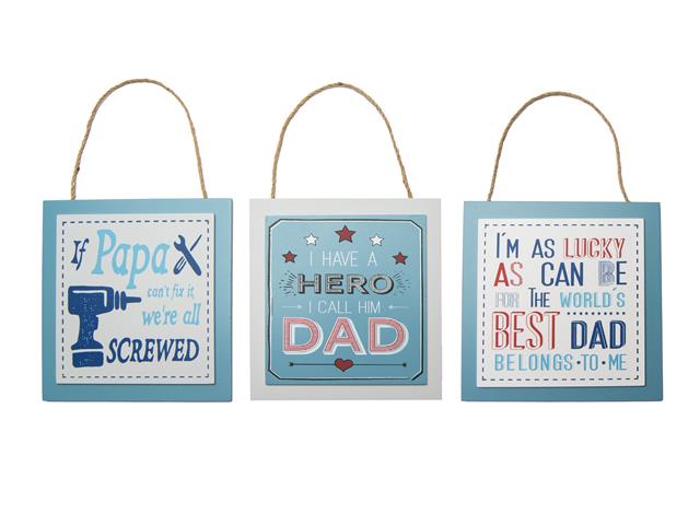 MDF SQUARE HANGER (BEST DAD) (ASSTD)