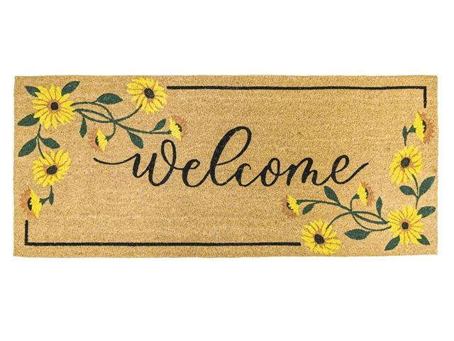 COIR DOOR MAT SUNFLOWER BORDER (WELCOME) (16"X48")