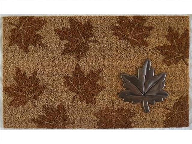 COIR MAT WITH RUBBER ACCENT (MAPLE LEAF ACCENT)