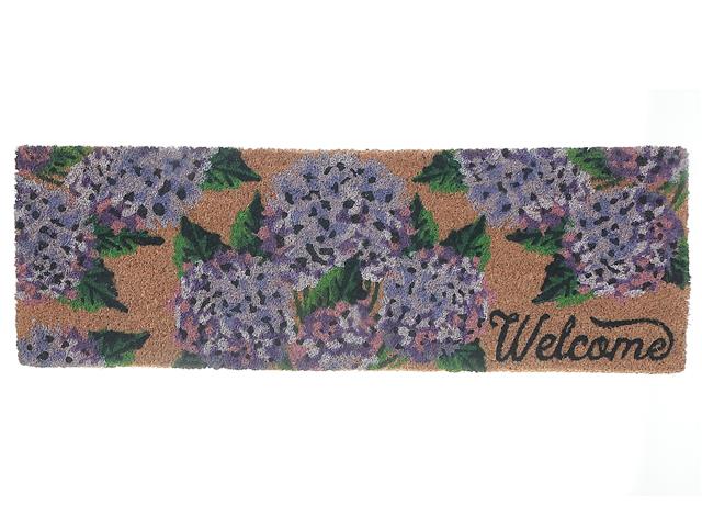 COIR DOOR MAT (HYDRANGEA WELCOME) (10"X30")