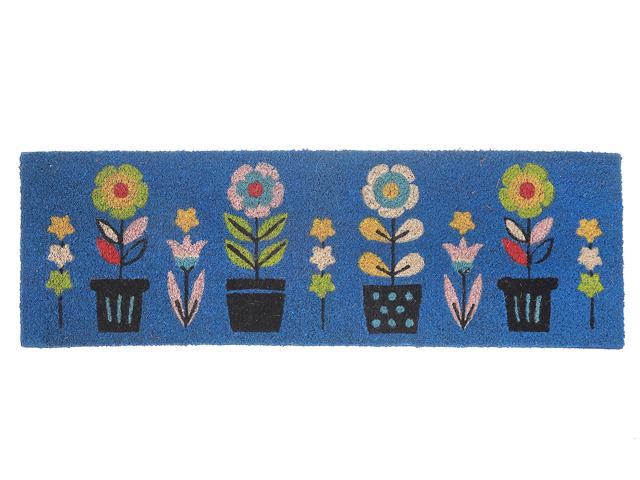 COIR DOOR MAT (TRIPLE FLORALS) (10"X30")
