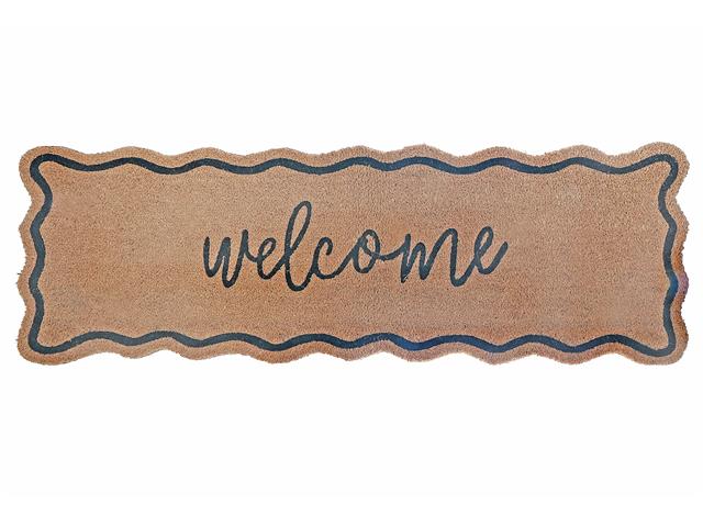 SCALLOP SHAPE COIR DOOR MAT (WELCOME) (16"X48")
