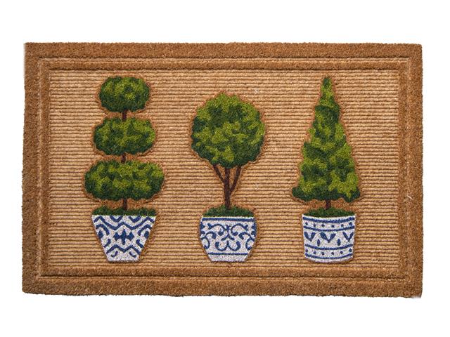 EMBOSSED COIR DOOR MAT (POTTED PLANTS)
