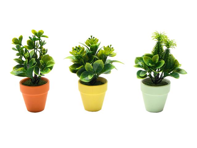 ARTIFICIAL SUCCULENTS IN CERAMIC POT (ASSTD)