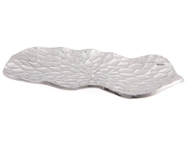 SILVER PETAL TEXTURED TRAY 10"