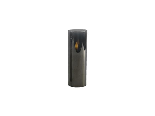 LED BLACK TINTED GLASS CANDLE (6")