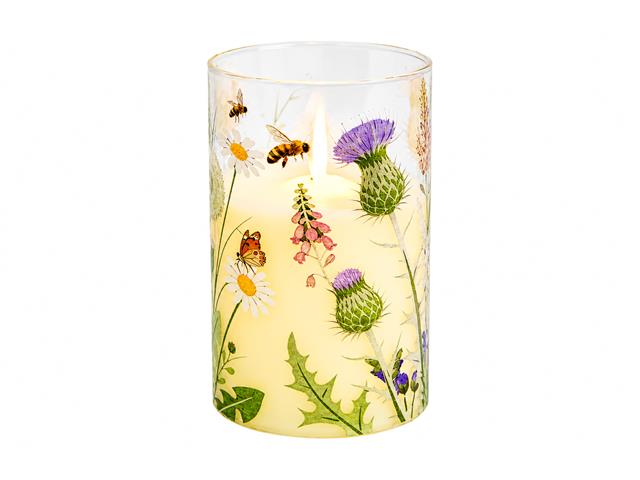 5" LED GLASS CANDLE  (SPRING)