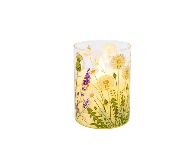 4" LED GLASS CANDLE (SPRING)