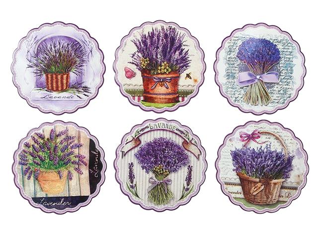 8" ROUND SCALLOP EDGED CERAMIC TRIVET (LAVENDER) (ASSTD)