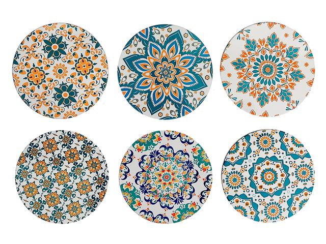 8" ROUND CERAMIC TRIVET (MOSAIC)  (ASSTD.)