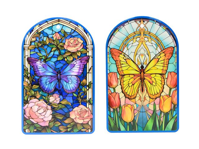EMBOSSED DOME SHAPE CERAMIC DECOR (BUTTERFLY) (ASSTD)