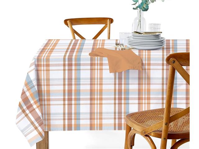 COTTON TABLE CLOTH (52"  X  72") (PLAID)