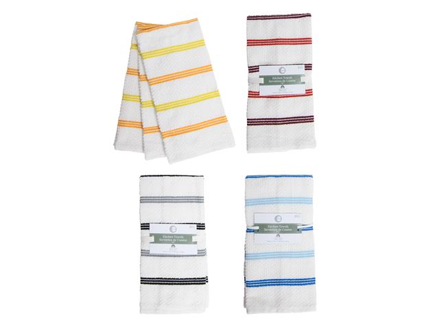 3 PK TERRY KITCHEN TOWEL (TONAL STRIPES) (ASSTD)