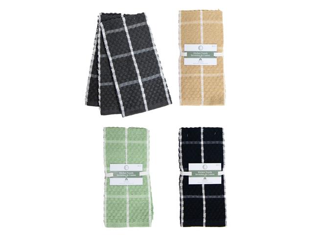 3 PK TERRY KITCHEN TOWEL (CHECKERED) (ASSTD)
