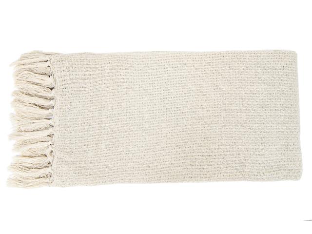 CHECKERED COTTON THROW (BEIGE/BEIGE) (50"X60")