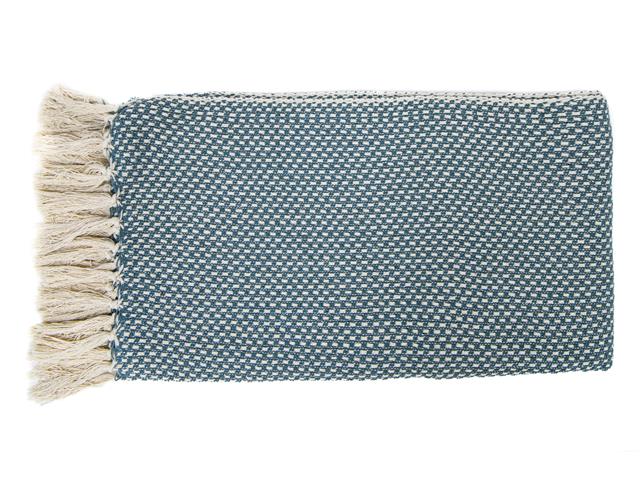 CHECKERED COTTON THROW (GREEN/BEIGE) (50"X60")
