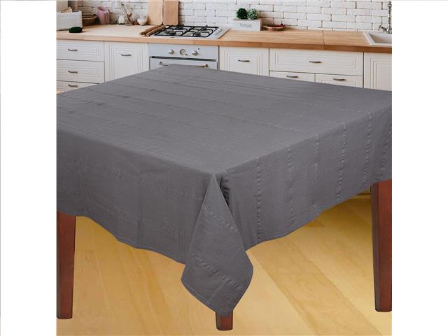 RIBBED TABLECLOTH (GREY) (60" X 90")