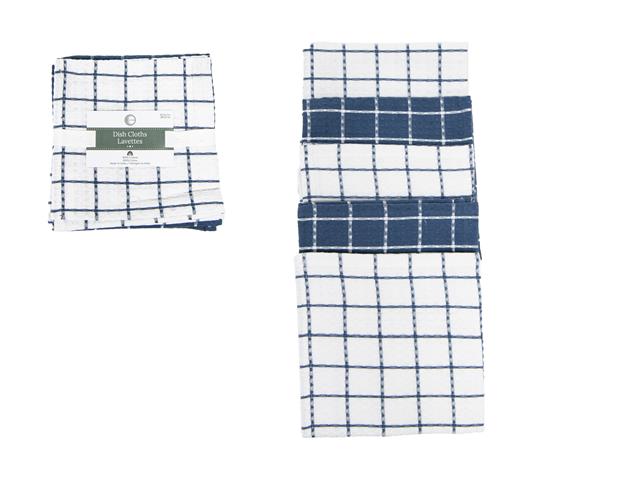 5 PC SET OVERSIZED WAFFLE DISH CLOTH (BLUE) (GRID)
