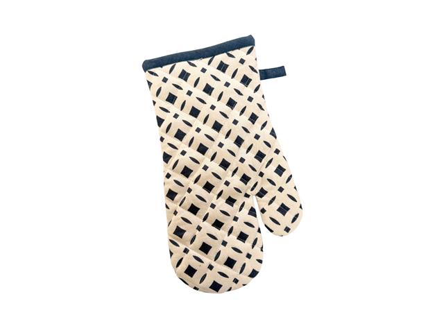13" COTTON OVEN MITT (BLUE) (DIAMONDS)