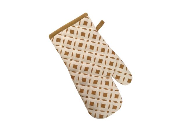 13" COTTON OVEN MITT (TAUPE) (DIAMONDS)