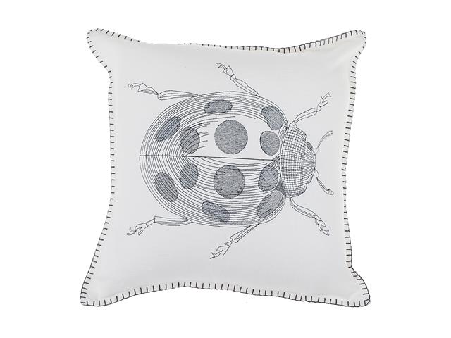 BLANKET STITCH EMBROIDERED CUSHION (LADY BUG) (18" X 18")