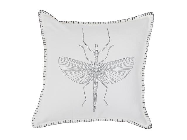BLANKET STITCH EMBROIDERED CUSHION (MANTIS) (18" X 18")
