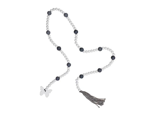 65" DUAL COLOR BEAD GARLAND WITH TASSEL (BUTTERFLY)