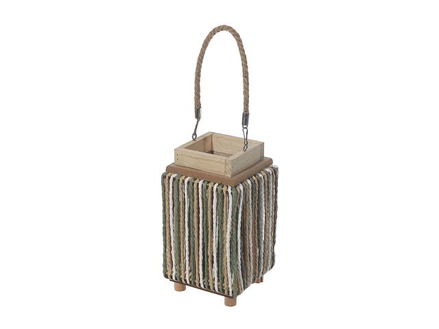 10.25" ROPE LANTERN WITH HANDLE (GREEN)