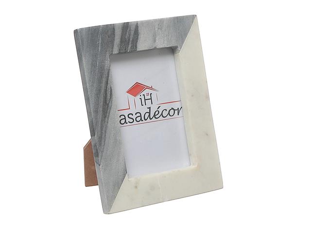 4"X6" MARBLE WHITE & GREY PICTURE FRAME