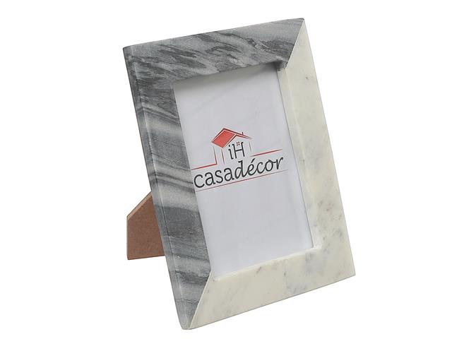 5"X7" MARBLE WHITE & GREY PICTURE FRAME