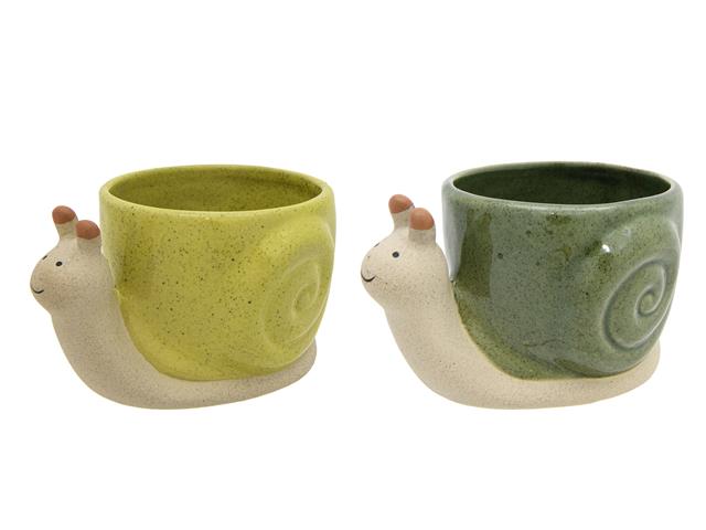 CERAMIC PLANTER (SNAIL - ASSTD)