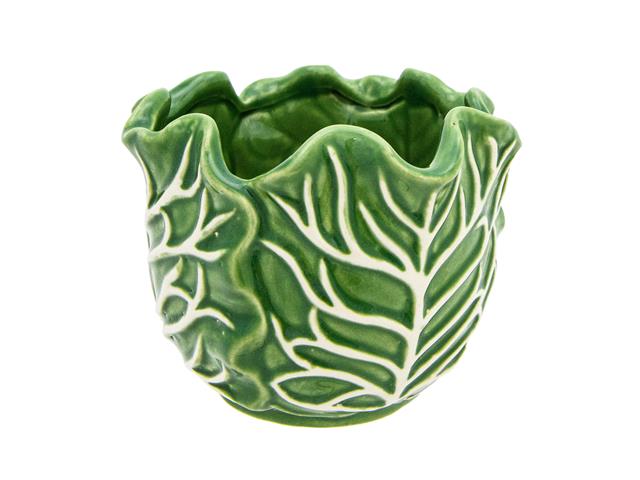CERAMIC PLANTER (CABBAGE LEAF)