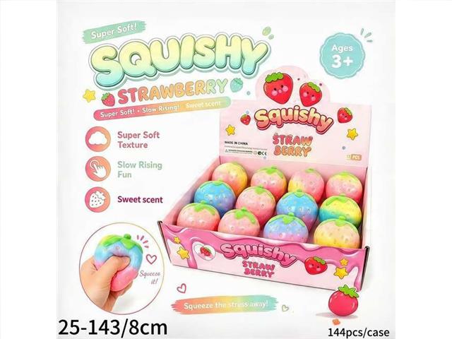 TIE-DYE STRAWBERRY SQUISHY ASST'D COLOURS