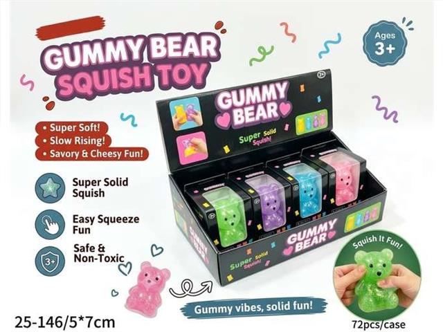 GUMMY BEAR SQUISHY 4 ASST'D COLOURS
