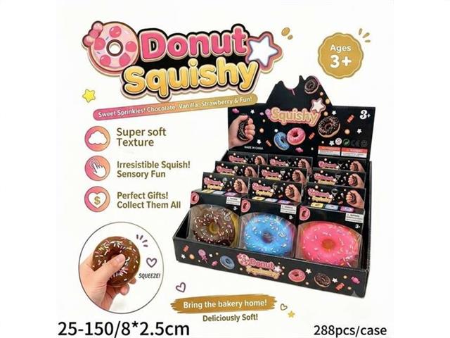 DONUT SQUISHY ASST'D COLOURS