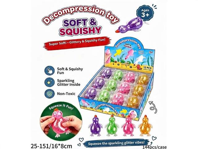 DUCK SQUISHY 4 ASST'D COLOURS
