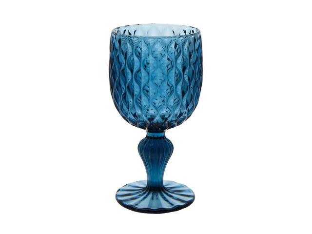6" BLUE TEXTURED WINE GLASS