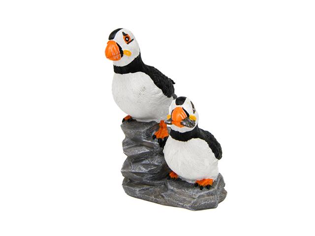 7" POLYRESIN PUFFIN PAIR FIGURINE