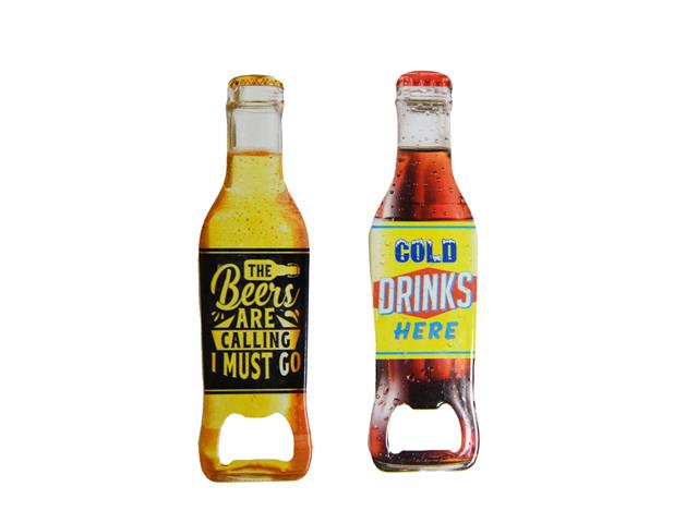 IRON BOTTLE OPENER FRIDGE MAGNET (BOTTLED DRINKS) (ASSTD)