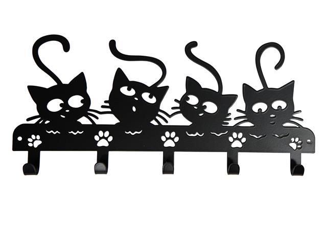 5 HOOK IRON WALL RACK (FOUR DOGS)