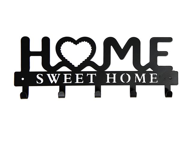 5 HOOK IRON WALL RACK (HOME SWEET HOME)