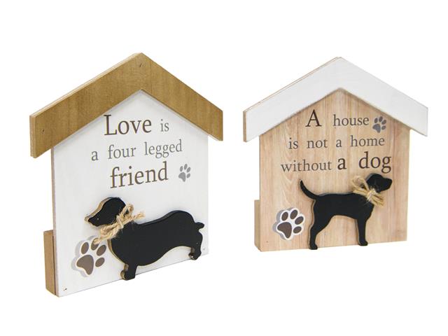 MDF HOUSE SIGN (HOME/LOVE DOG) (ASSTD)